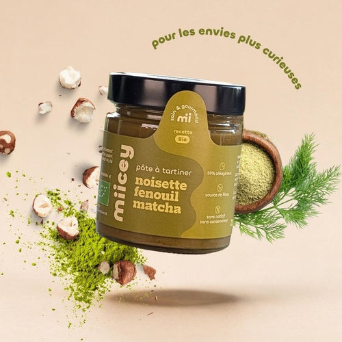 Pâte à tartiner bio Noisette Fenouil Matcha – 200g