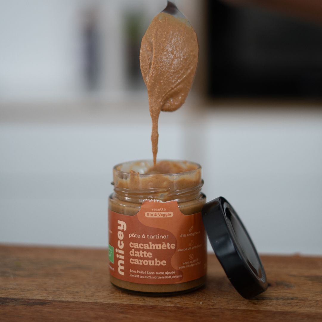 Pâte à tartiner bio Cacahuète Datte Caroube – 200g
